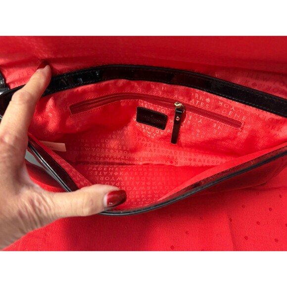 Kate Spade Patent Leather Duet Piano Key Red Lined Clutch Purse Handbag - Picture 6 of 10